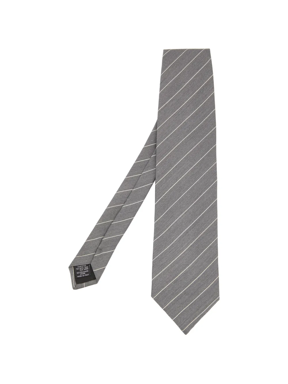 Emporio Armani Pre-Owned striped silk tie - Grigio