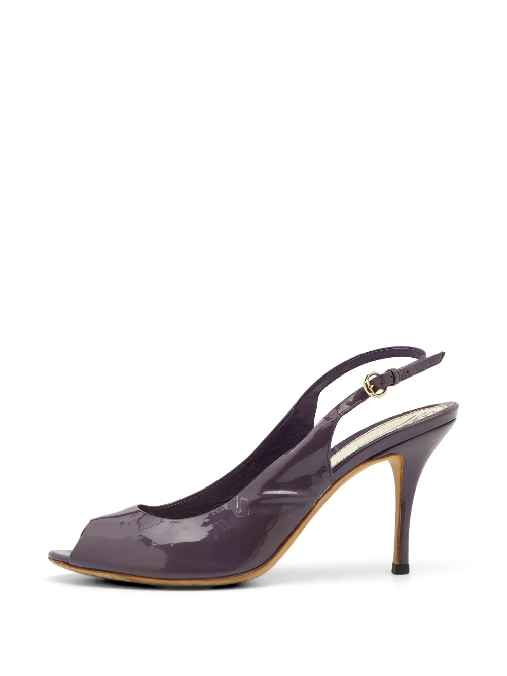 Gucci Pre-Owned patent leather peep-toe sandals - Violett
