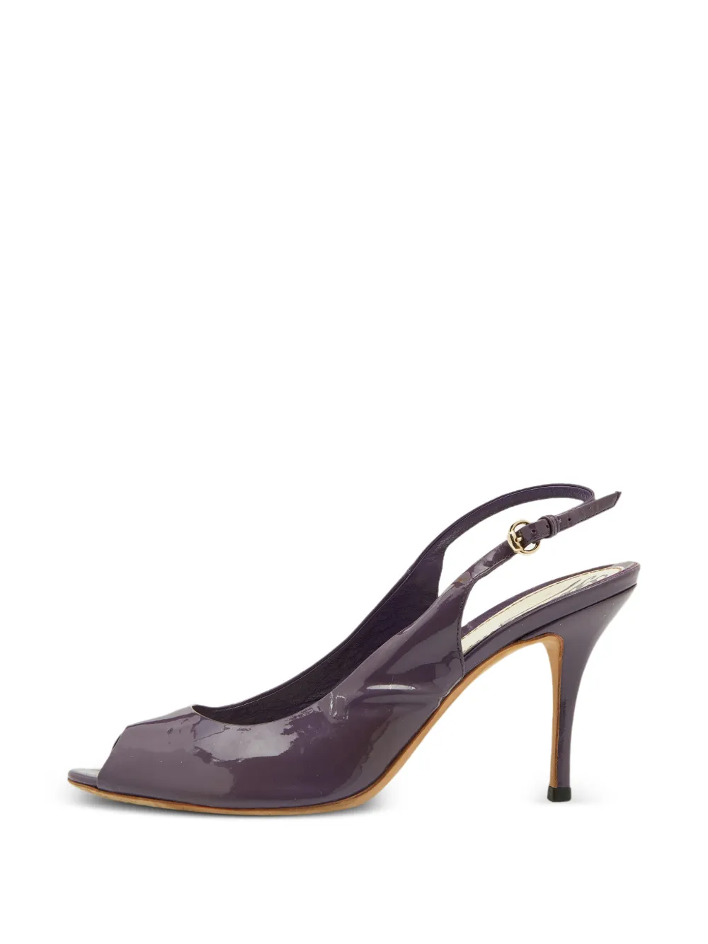 Gucci Pre-Owned patent leather peep-toe sandals - Violett