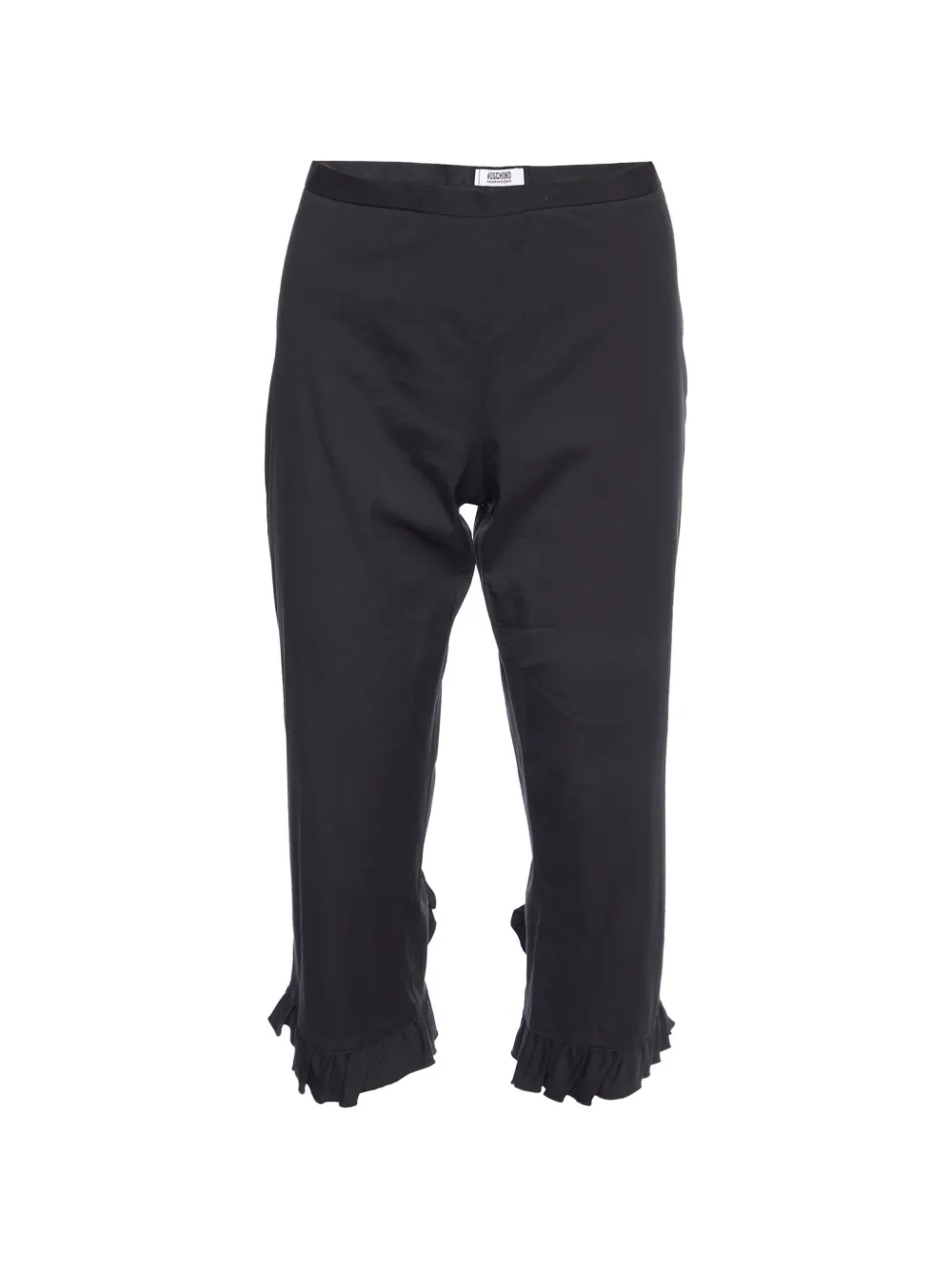 Moschino Cheap & Chic ruffle-trim cropped trousers - Nero