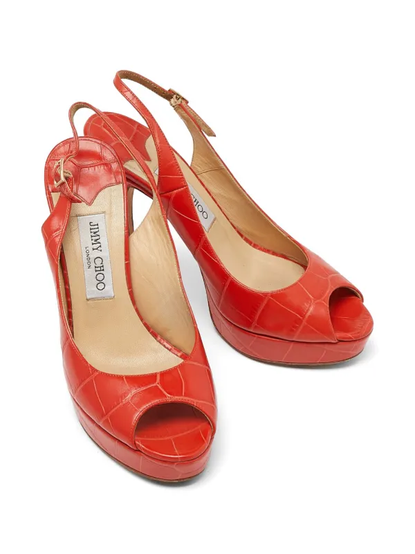 JIMMY CHOO#オレンジ 美品 JIMMY CHOO DESI FLAT ジミーチュウ35