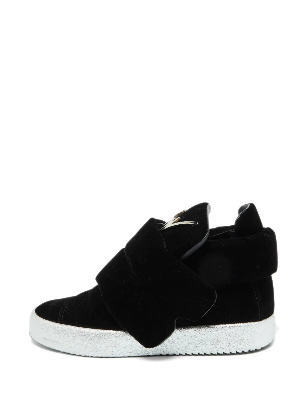 Giuseppe Zanotti Vintage velvet touch-strap hi-top sneakers - Schwarz