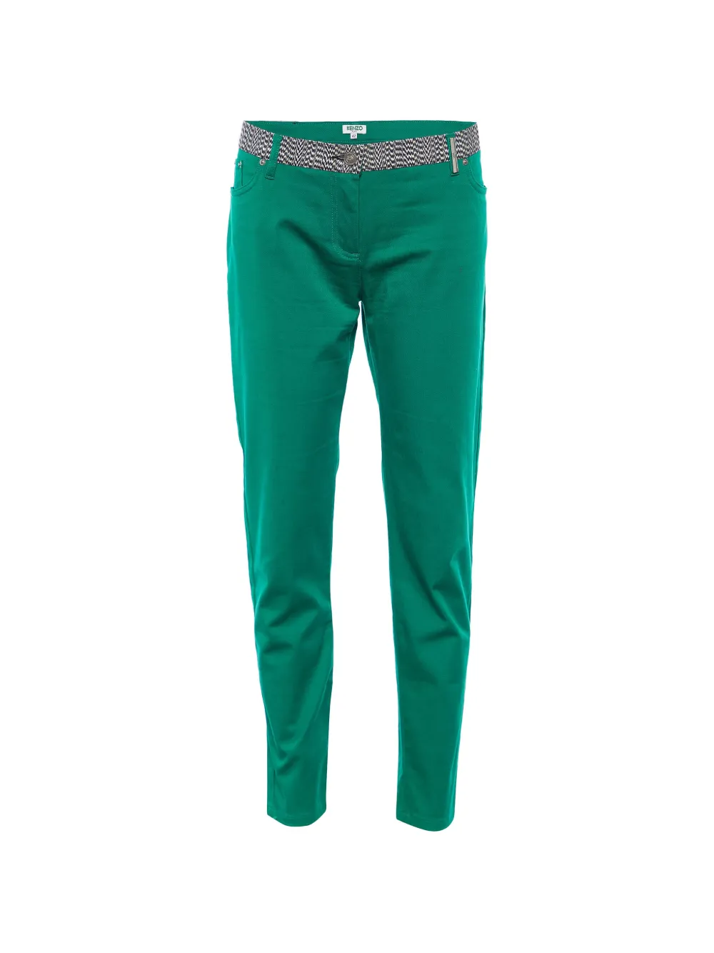 Kenzo Pre-Owned contrast-waistband trousers - Verde