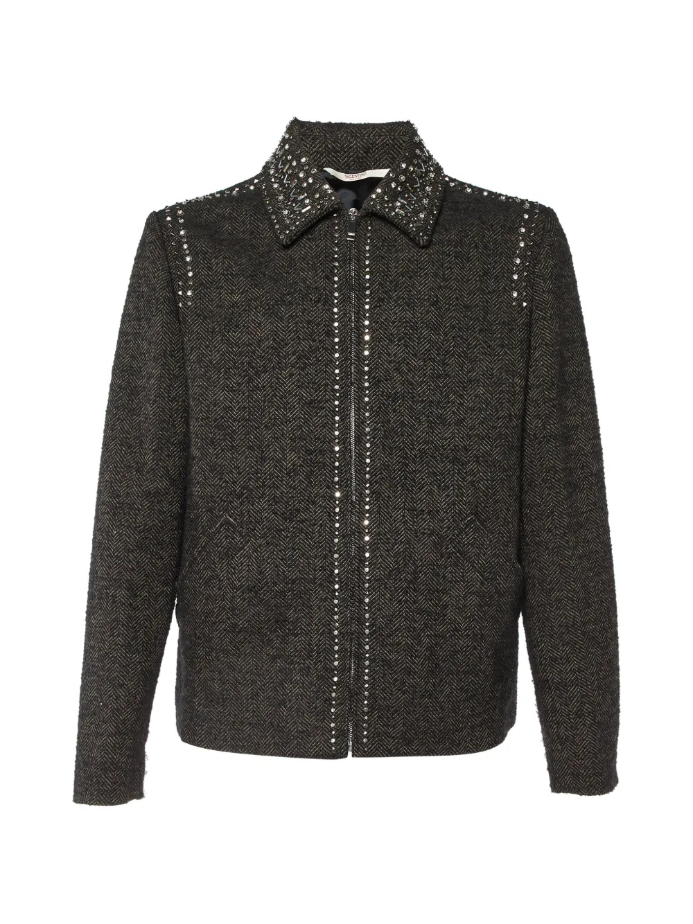Valentino Garavani Pre-Owned studded tweed jacket - Marrone