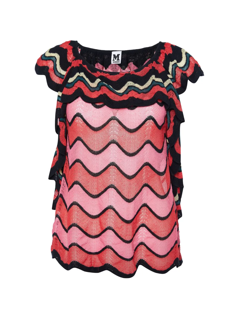 Missoni Pre-Owned ruffled zigzag blouse - Nero
