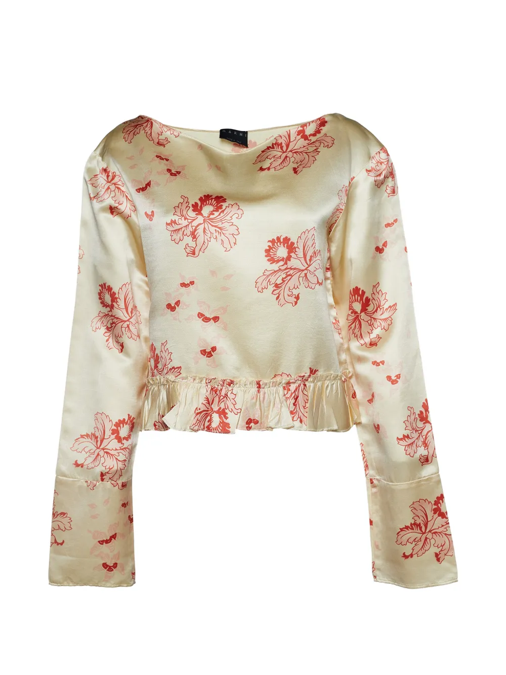 Marni Pre-Owned floral-print ruffled blouse - Toni neutri