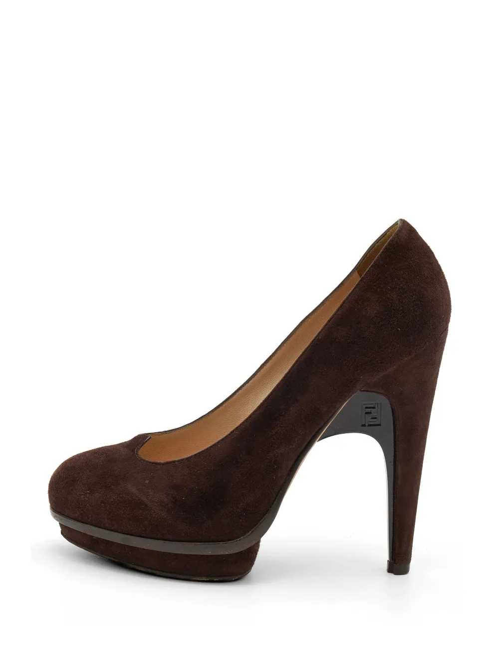 Fendi Pre-Owned platform suede pumps - Braun