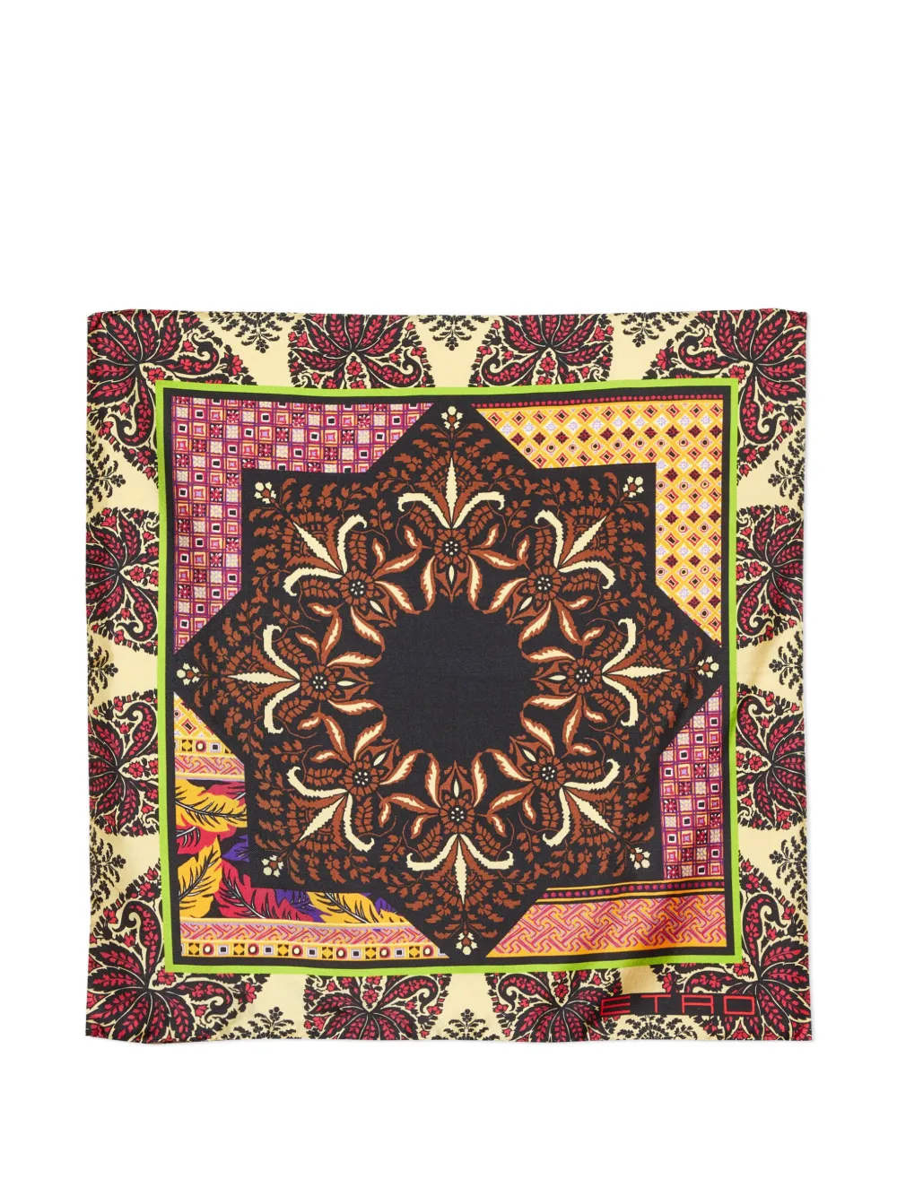 Etro Pre-Owned printed silk handkerchief - Marrone