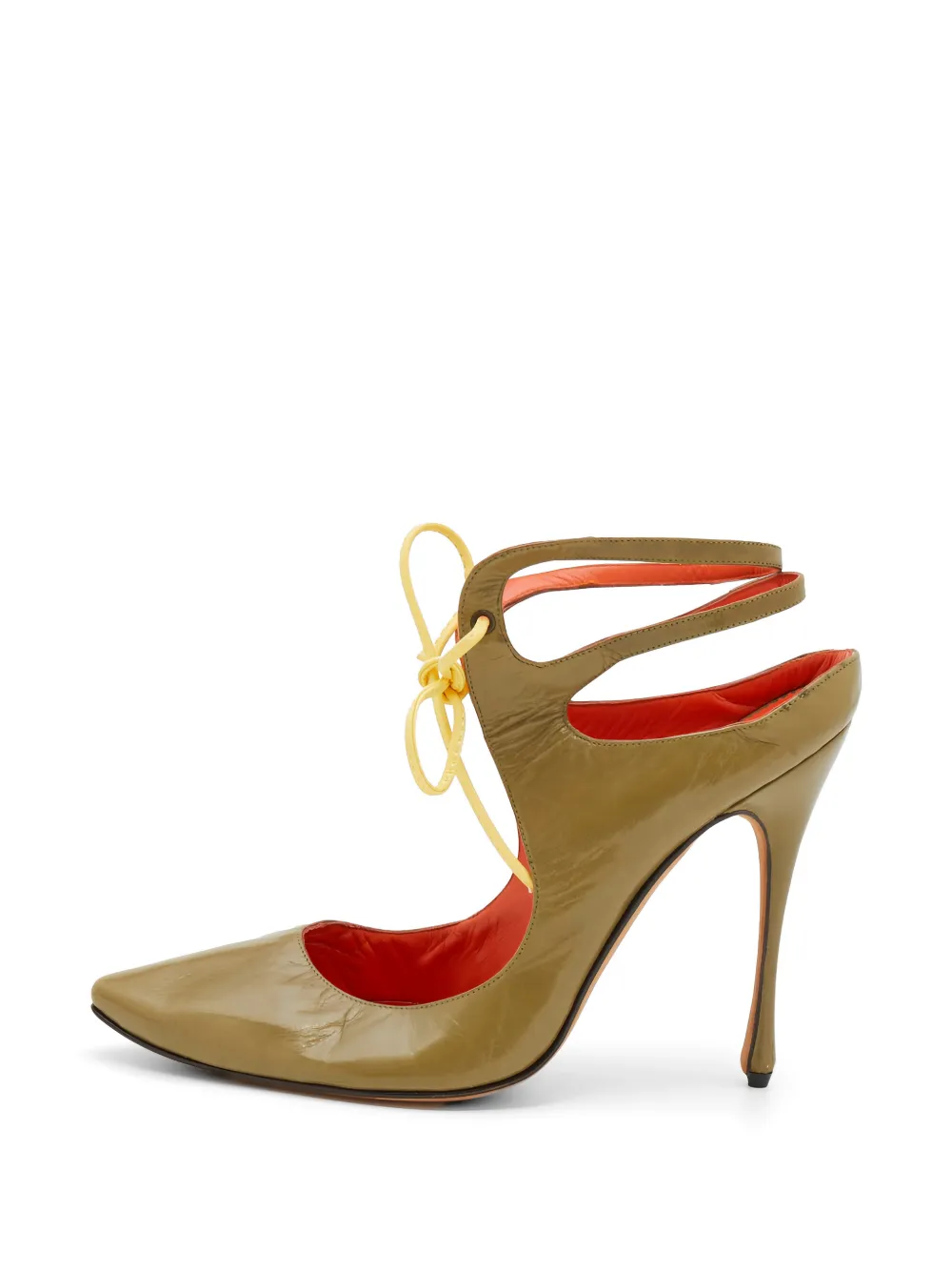 Manolo Blahnik cut-out lace-up pumps - Grün