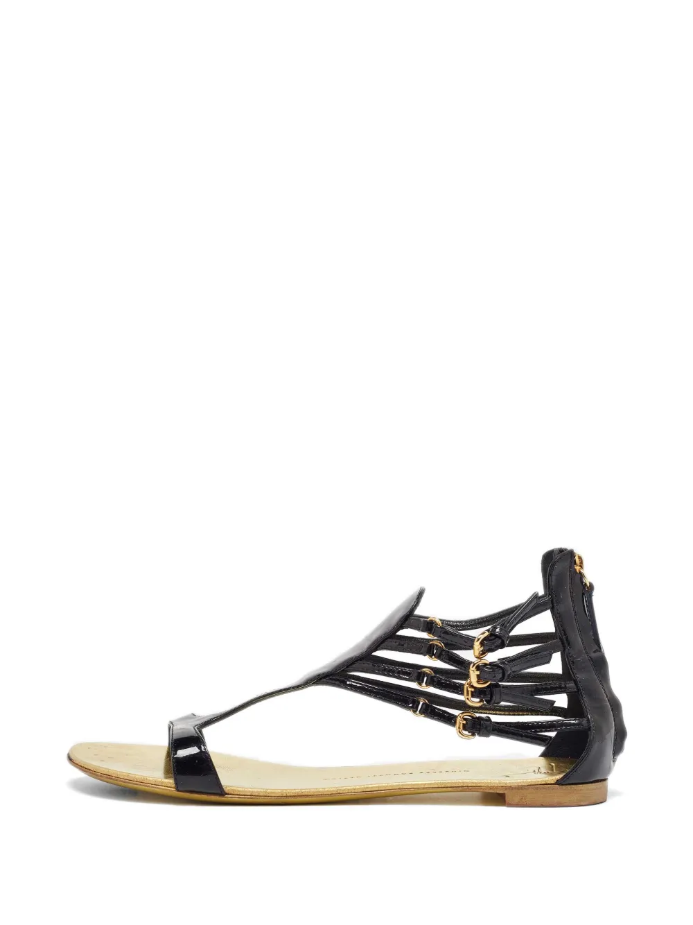 Giuseppe Zanotti Vintage ankle-strap flat sandals - Schwarz
