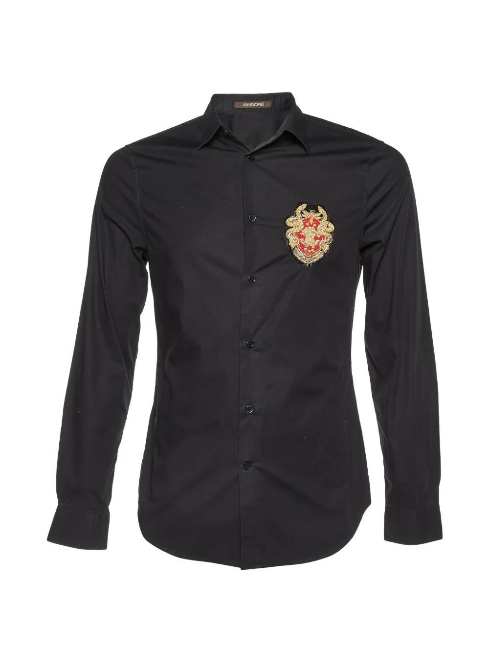 Roberto Cavalli Vintage chemise à logo brodé - Noir