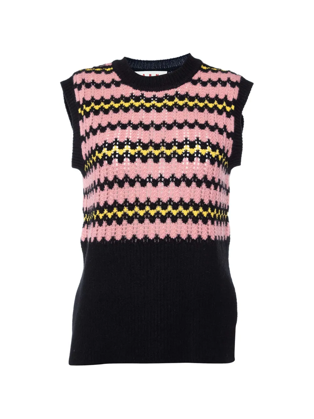 Marni Pre-Owned striped sleeveless sweater - Nero