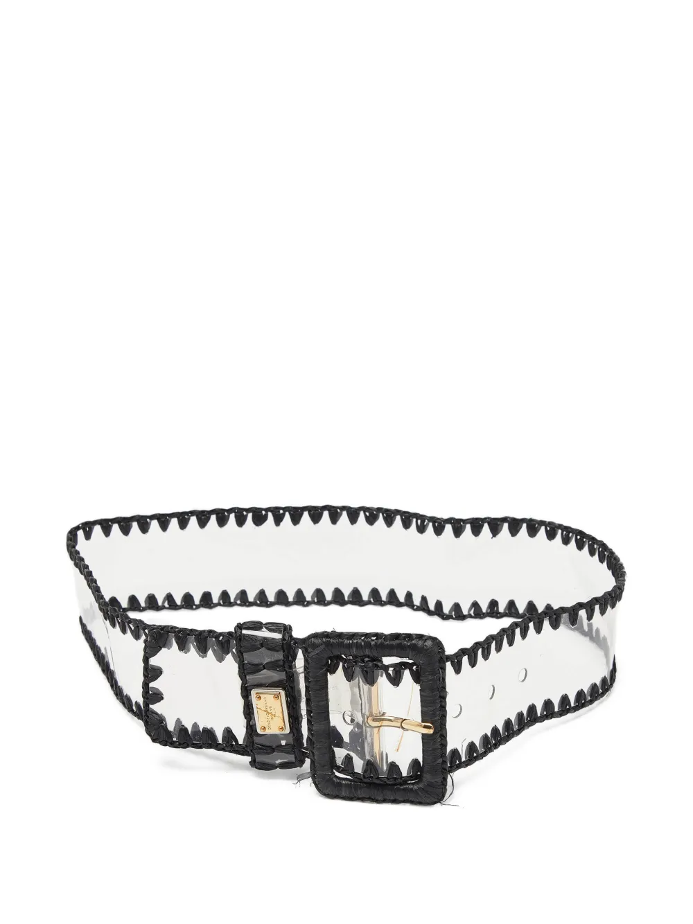 Dolce & Gabbana Pre-Owned straw buckle belt - Nero