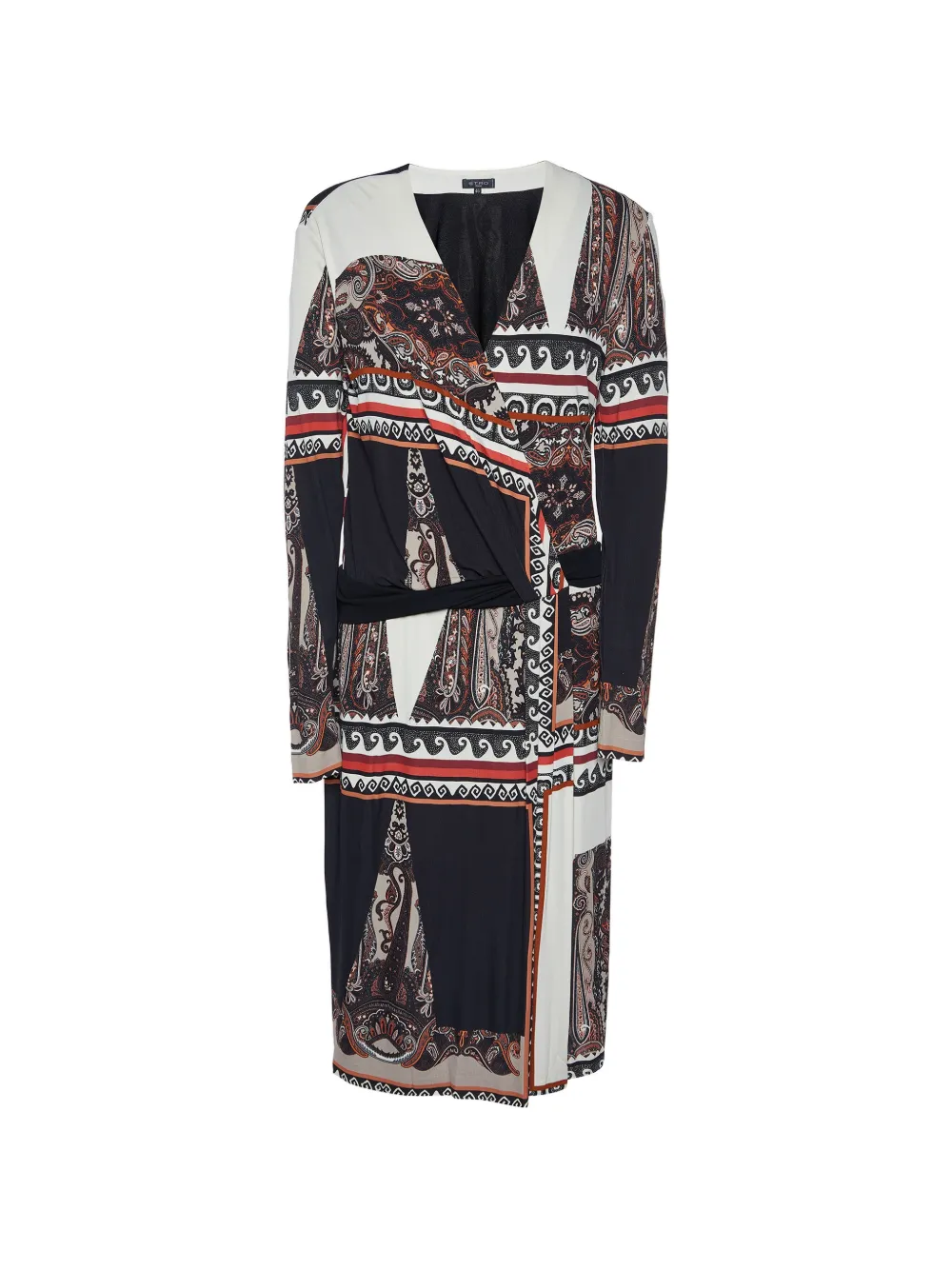 Etro Pre-Owned Paisley faux-wrap dress - Nero