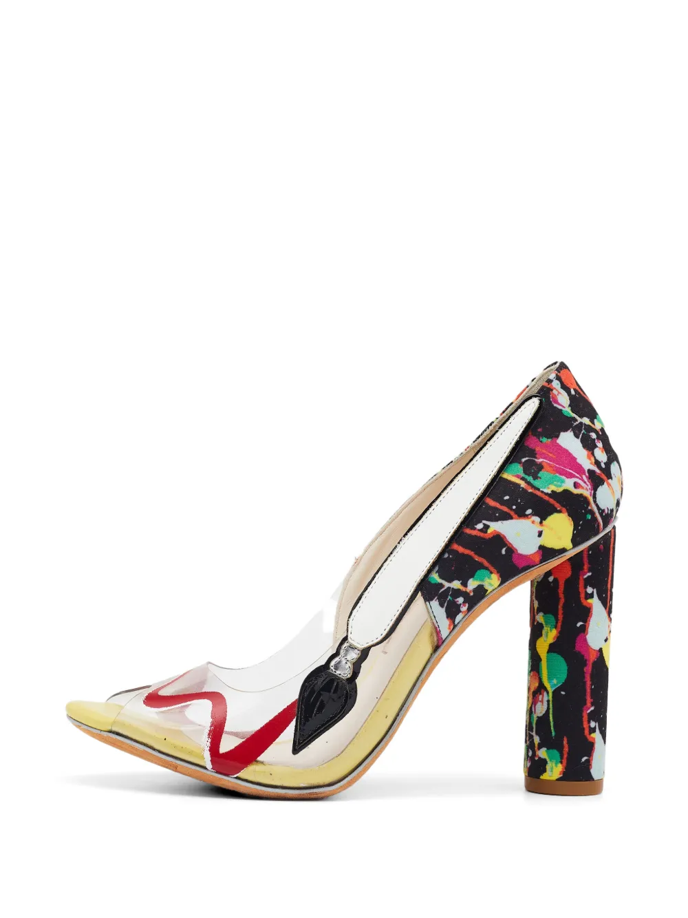 Sophia Webster Sophia Webster Multicolor PVC And Fabric Party Like Pollock Peep Toe Pumps Size 36open - Multicolore
