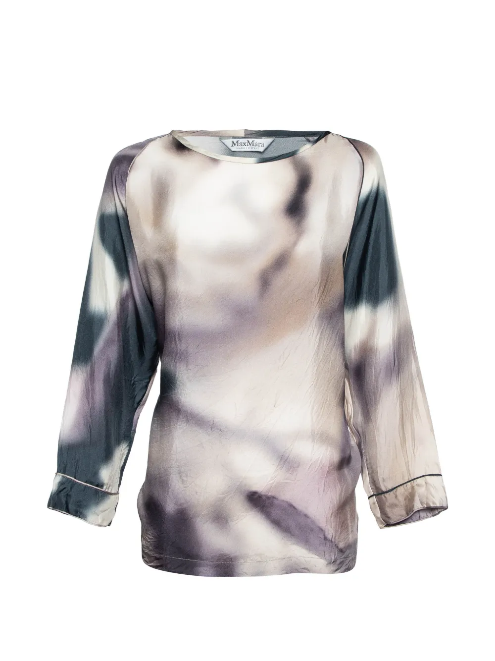 Max Mara watercolor-print silk blouse - Viola