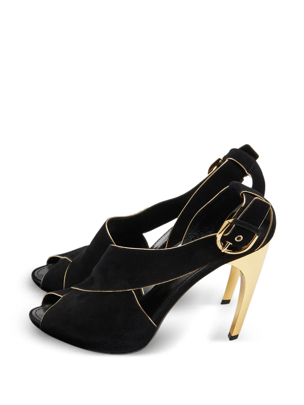 Louis Vuitton Pre-Owned buckle-fastening crossover sandals - Nero