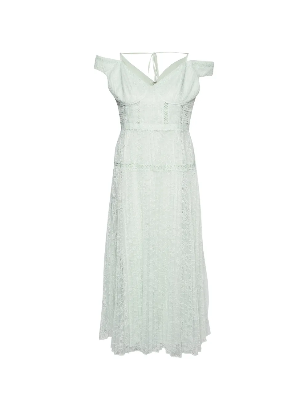 Self-Portrait lace off-shoulder midi dress - Verde