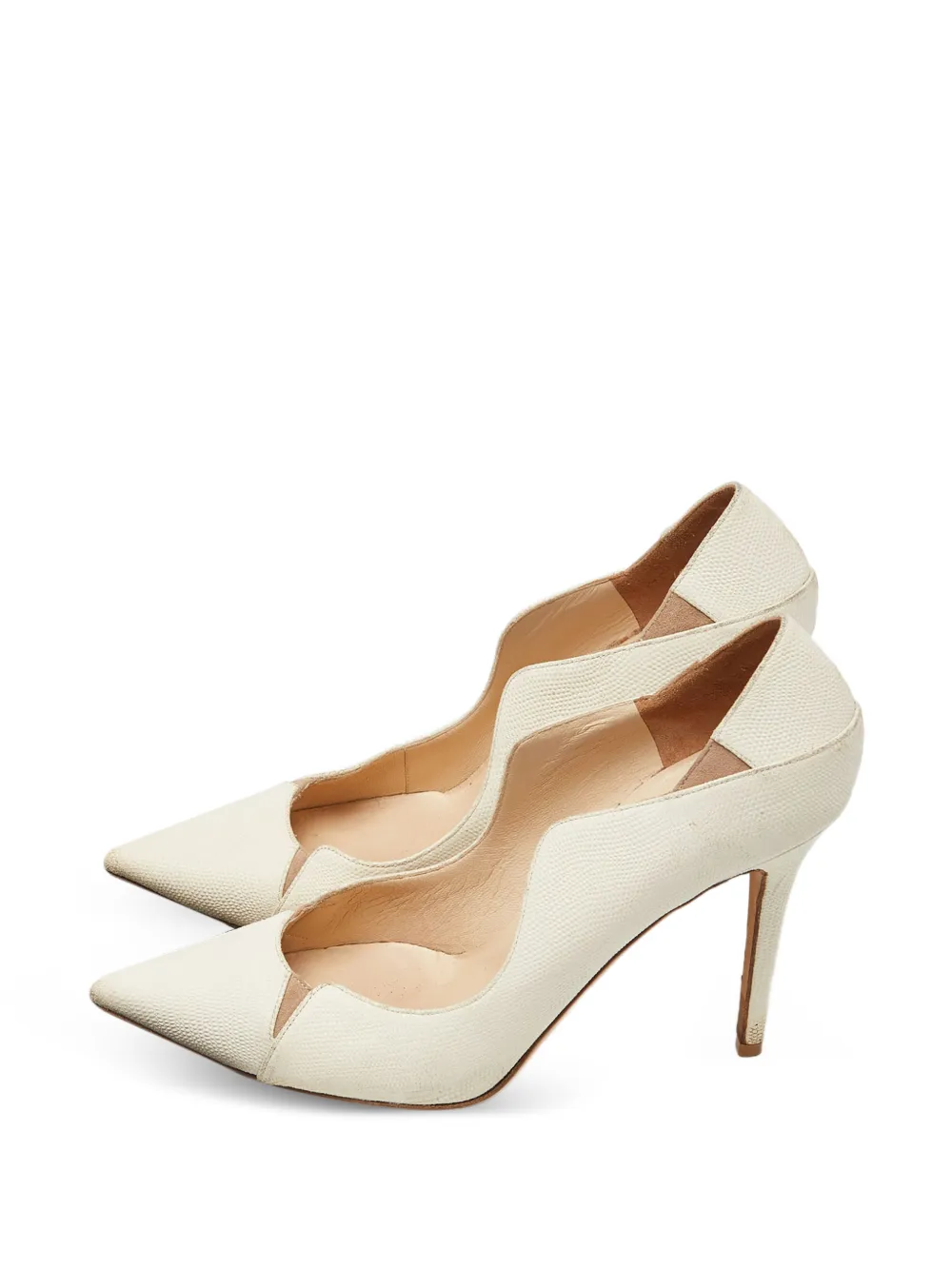 Jimmy Choo Pre-Owned Tamika textured leather pumps - Nude