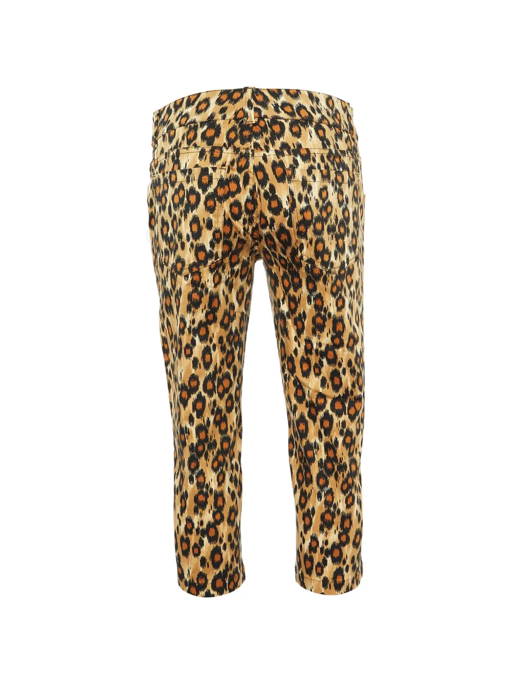 Moschino Pre-Owned Cropped broek met dierenprint Beige