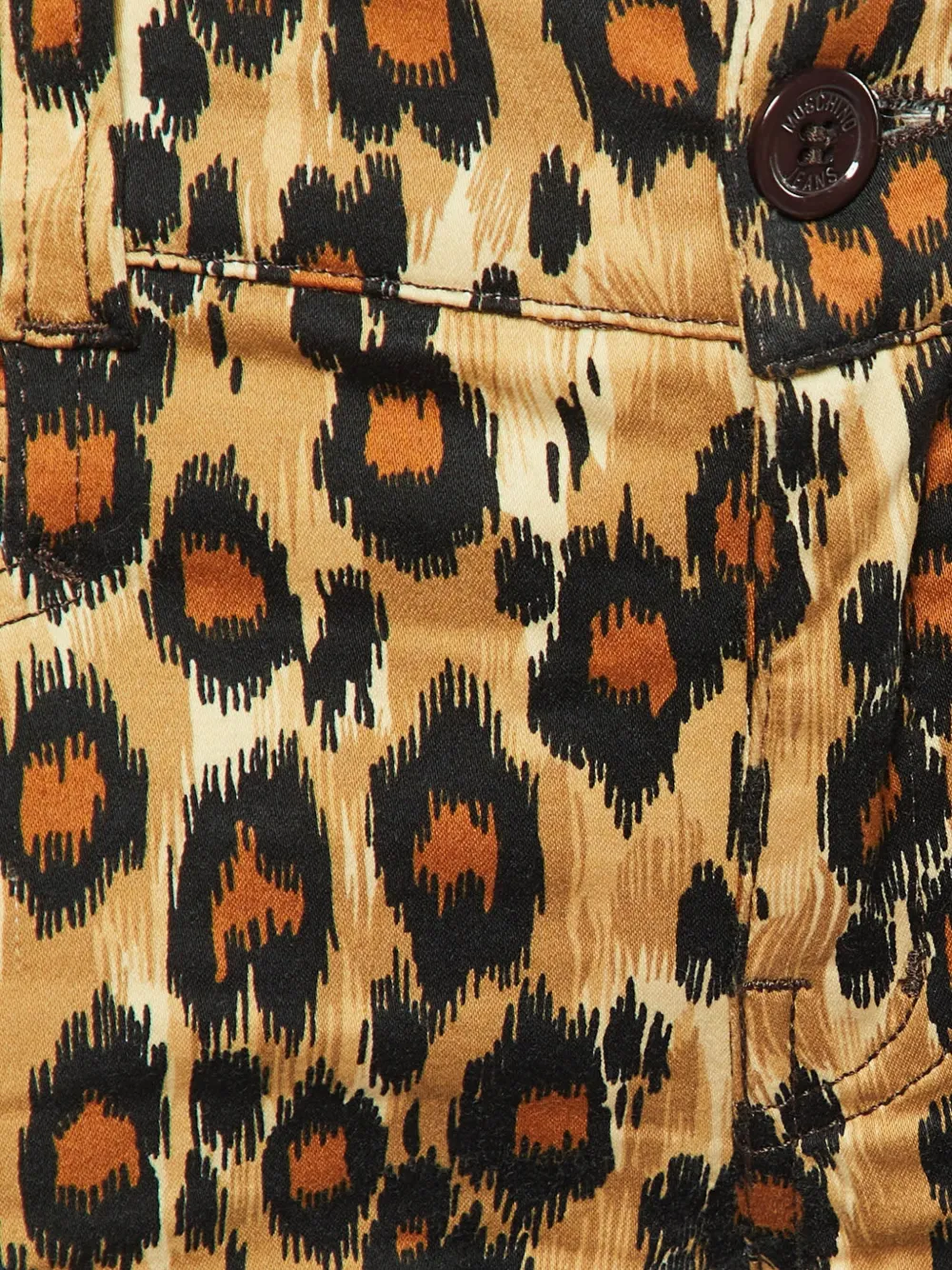 Moschino Pre-Owned Cropped broek met dierenprint Beige