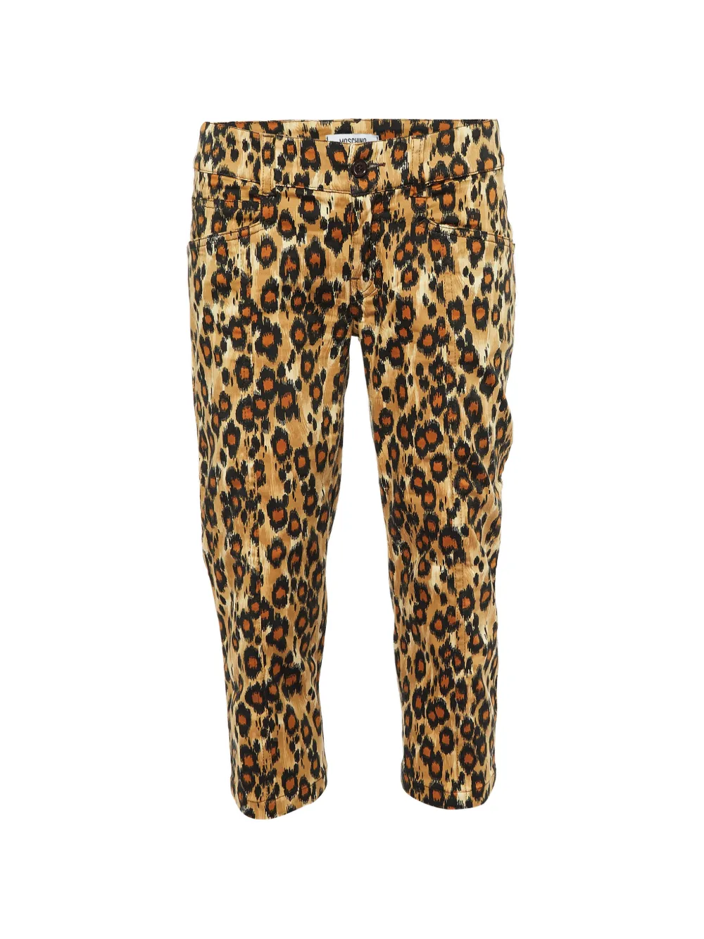 Moschino Pre-Owned animal-print cropped trousers - Toni neutri