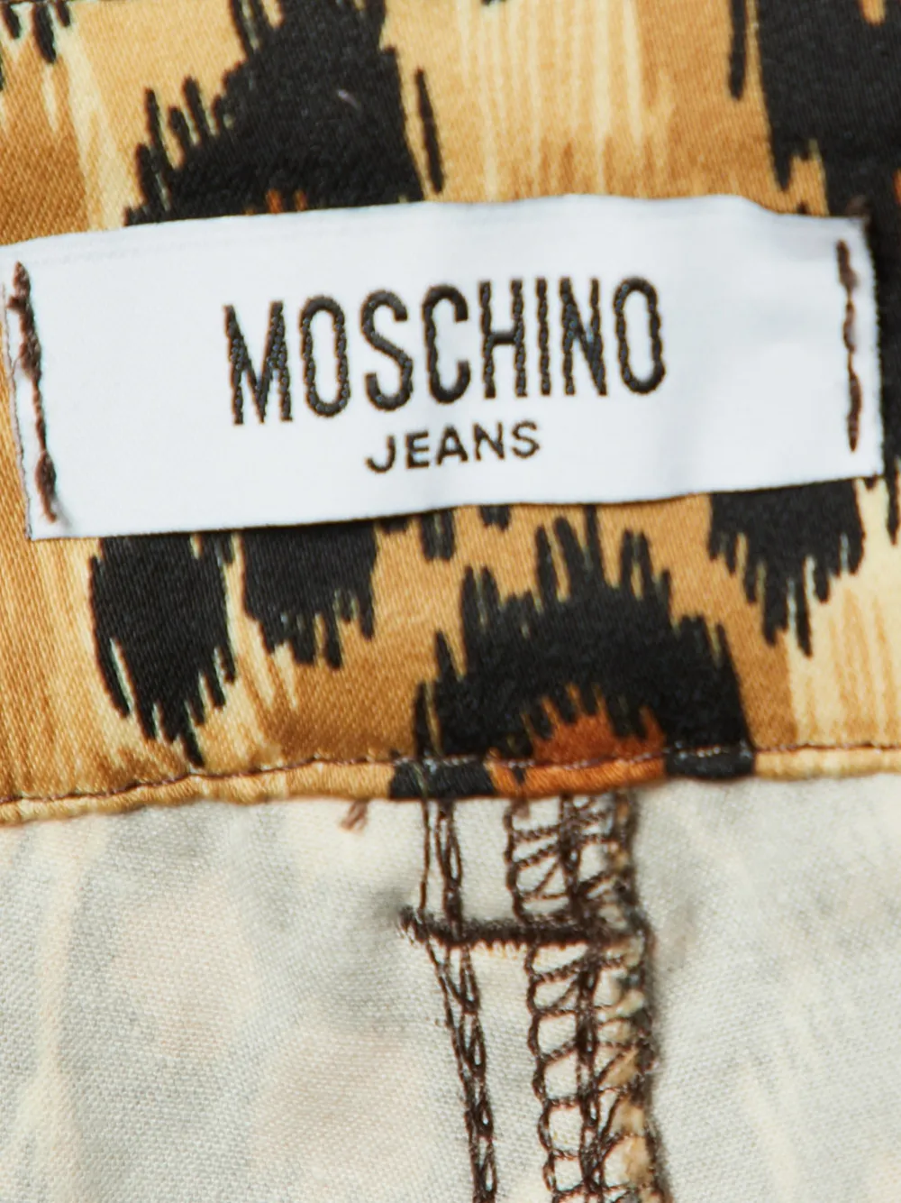 Moschino Pre-Owned Cropped broek met dierenprint Beige