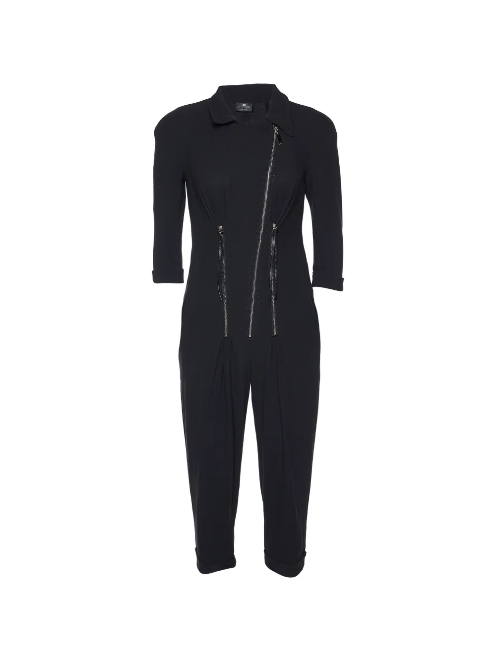 Elisabetta Franchi crepe zip-detail jumpsuit - Nero