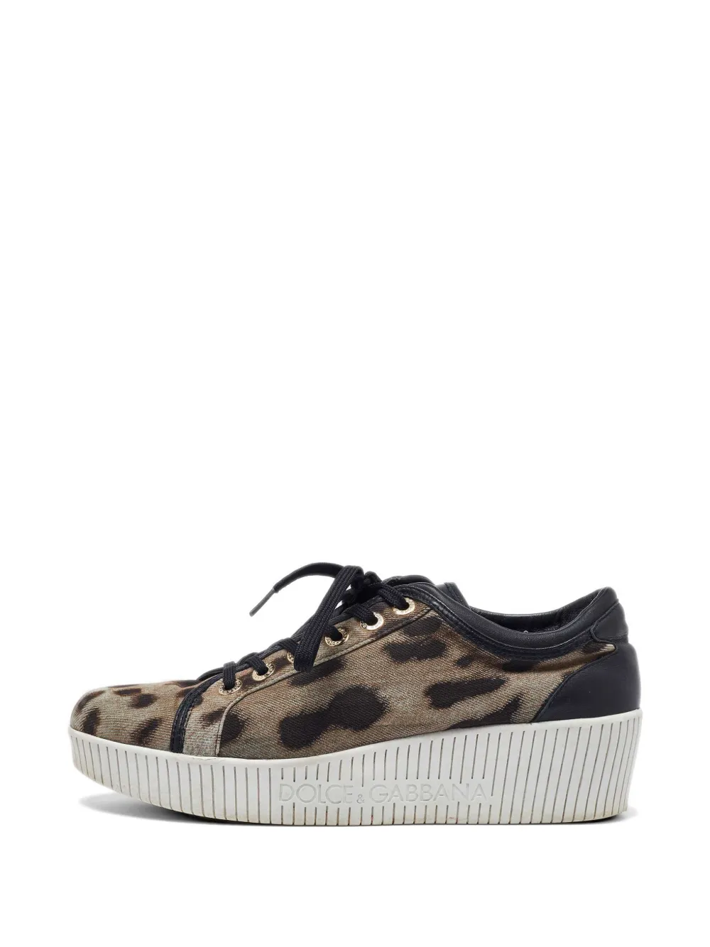 Dolce & Gabbana Pre-Owned 40 leopard-print platform sneakers - Toni neutri