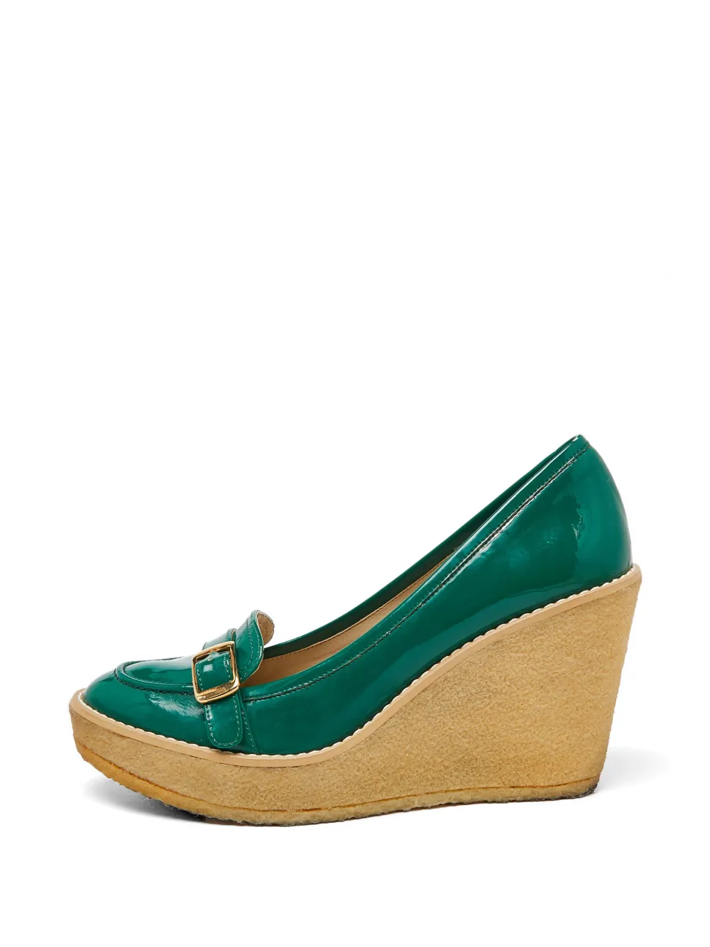 Stella McCartney Pre-Owned buckle wedge pumps - Verde