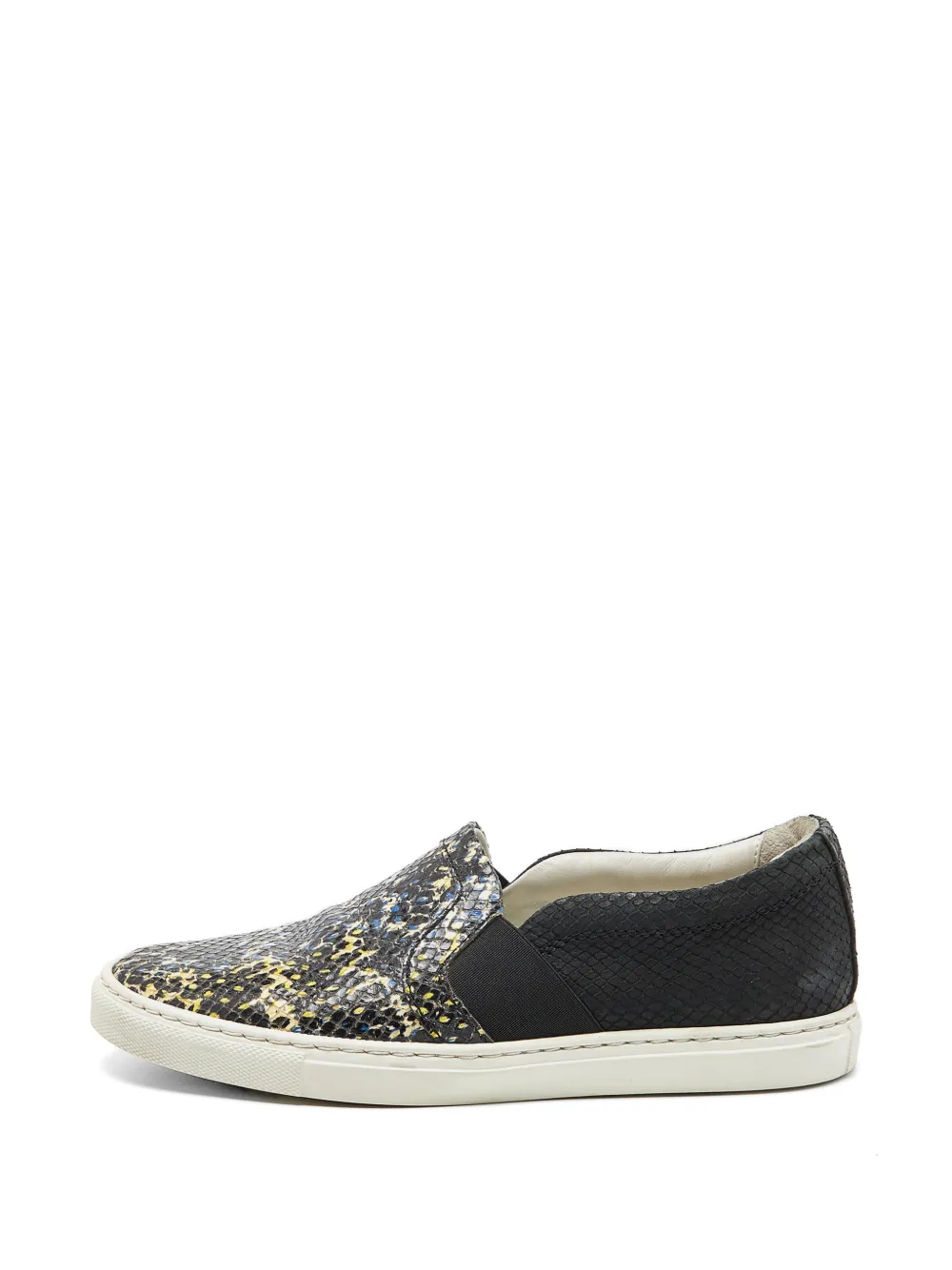 Lanvin Pre-Owned python-embossed slip-on sneakers - Schwarz