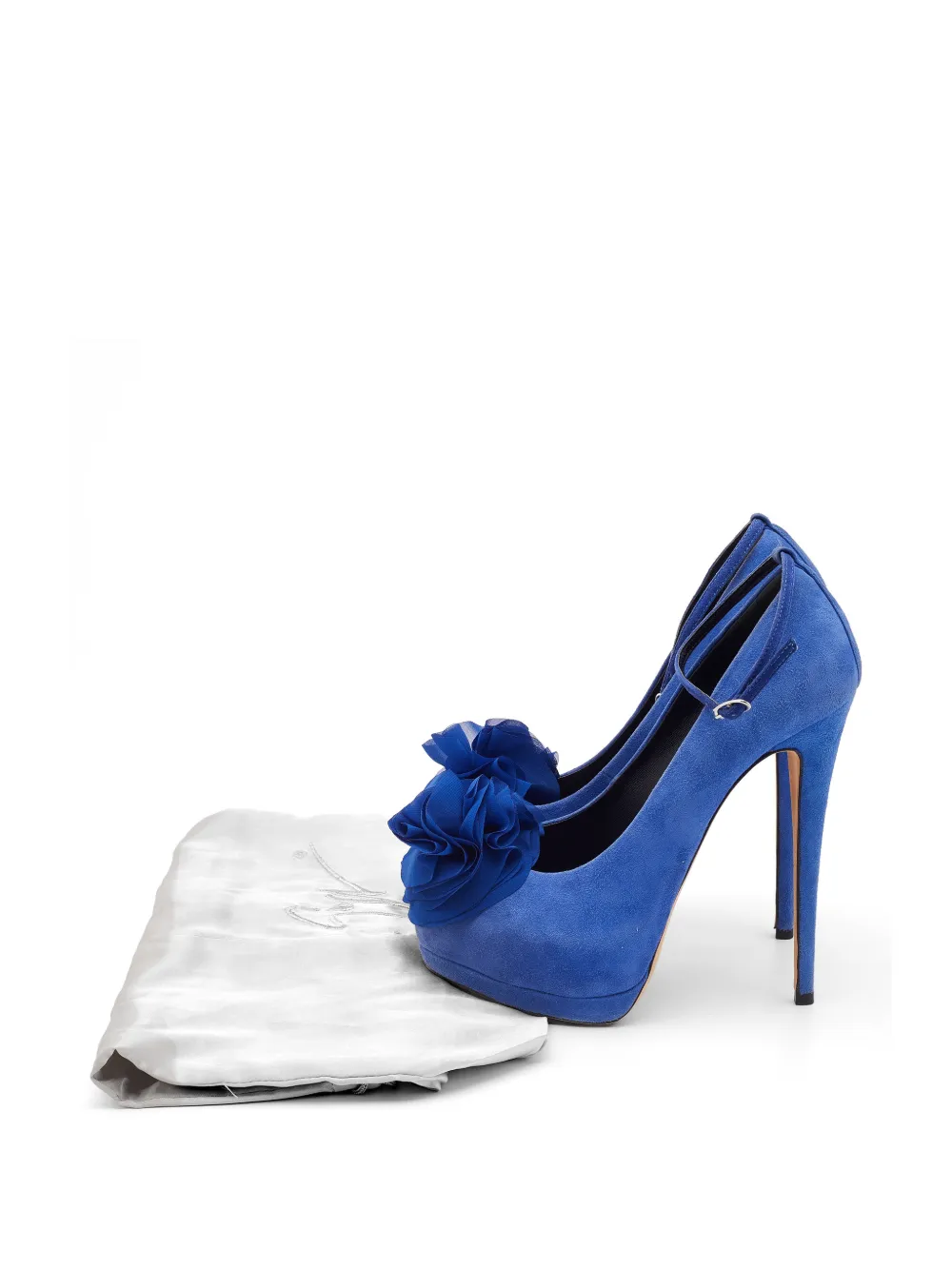 Giuseppe Zanotti Vintage flower-appliqué platform pumps - Blu