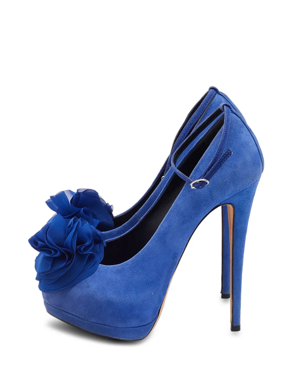 Giuseppe Zanotti Vintage flower-appliqué platform pumps - Blu