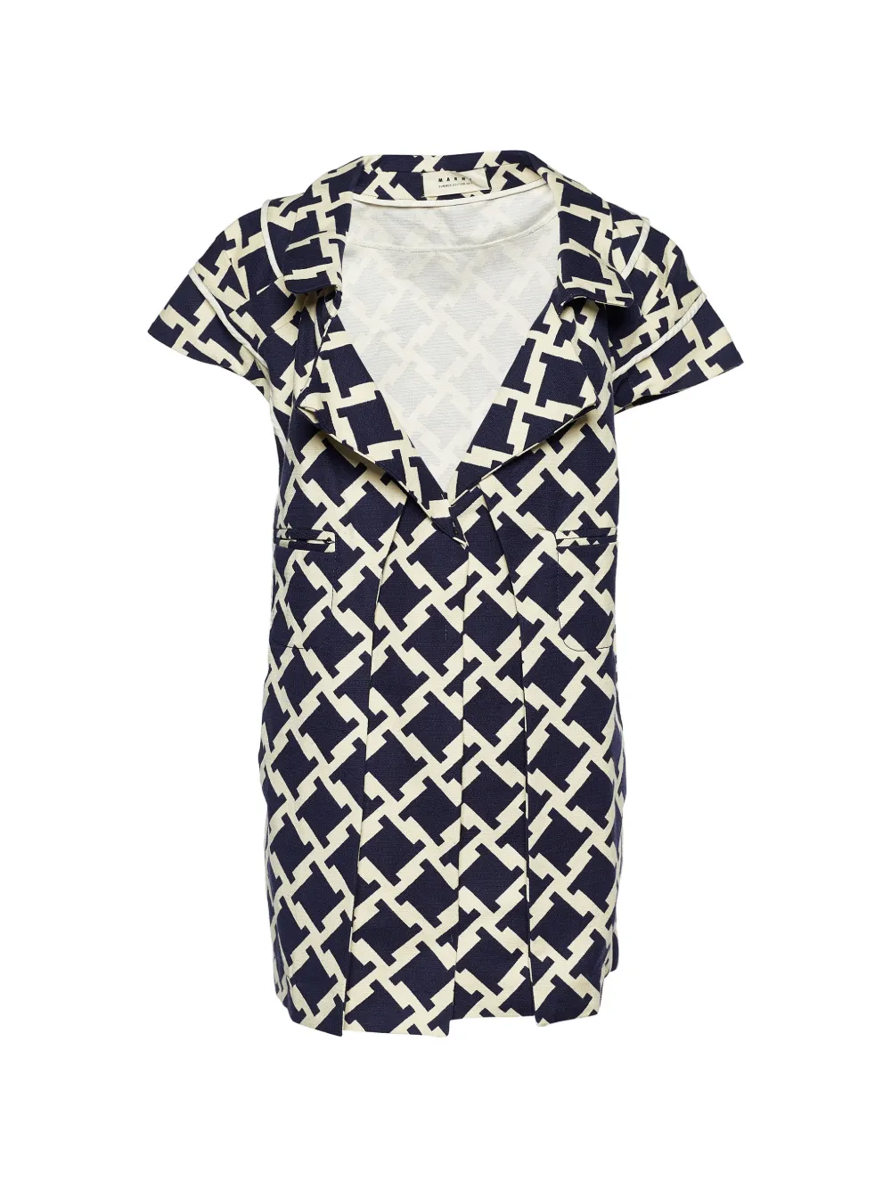 Marni Pre-Owned 2011 houndstooth-print short-sleeve top - Blu