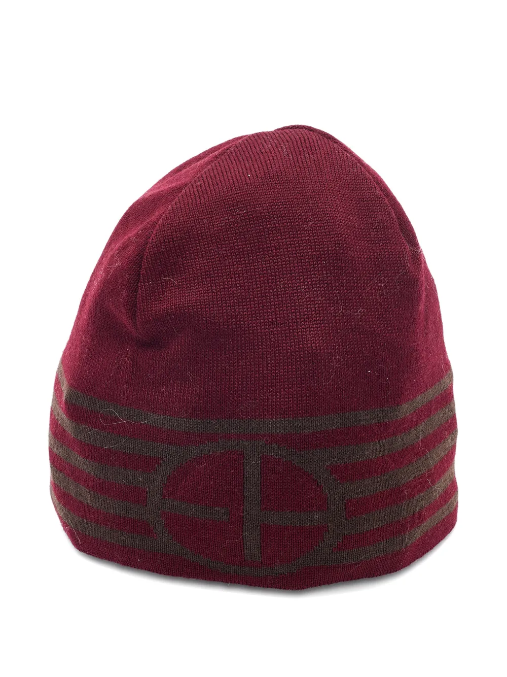 Emporio Armani Pre-Owned striped beanie hat - Rosso