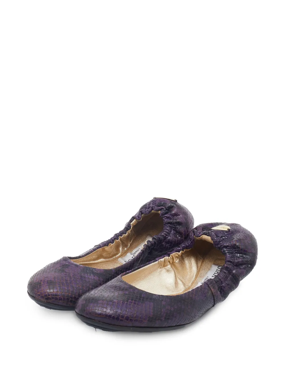 Jimmy Choo Pre-Owned ballerines Reva à effet peau de python - Violet Jimmy Choo Pre-Owned ballerines Reva à effet peau de python - Violet