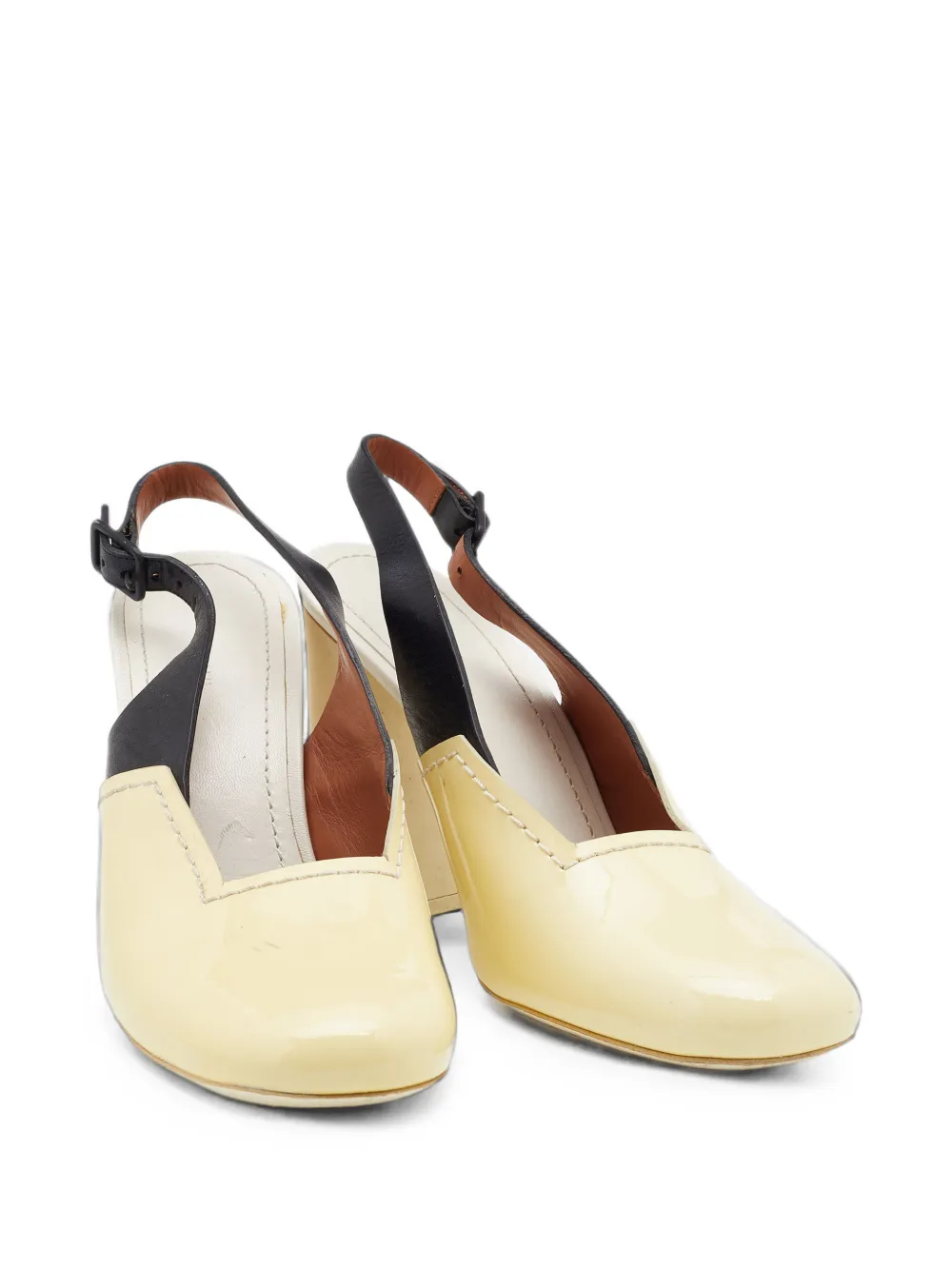 Celine Pre-Owned Slingback-Sandalen aus Lackleder - Nude