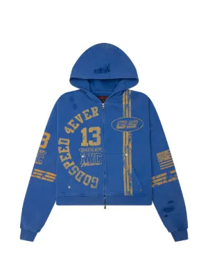 GODSPEED Logo Zip Hoodie | Blue | FARFETCH AO