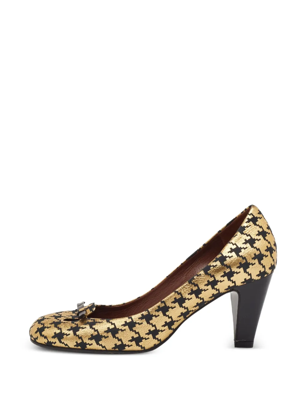 Marc Jacobs Vintage escarpins à motif pied-de-poule et bout rond - Or Marc Jacobs Vintage escarpins à motif pied-de-poule et bout rond - Or