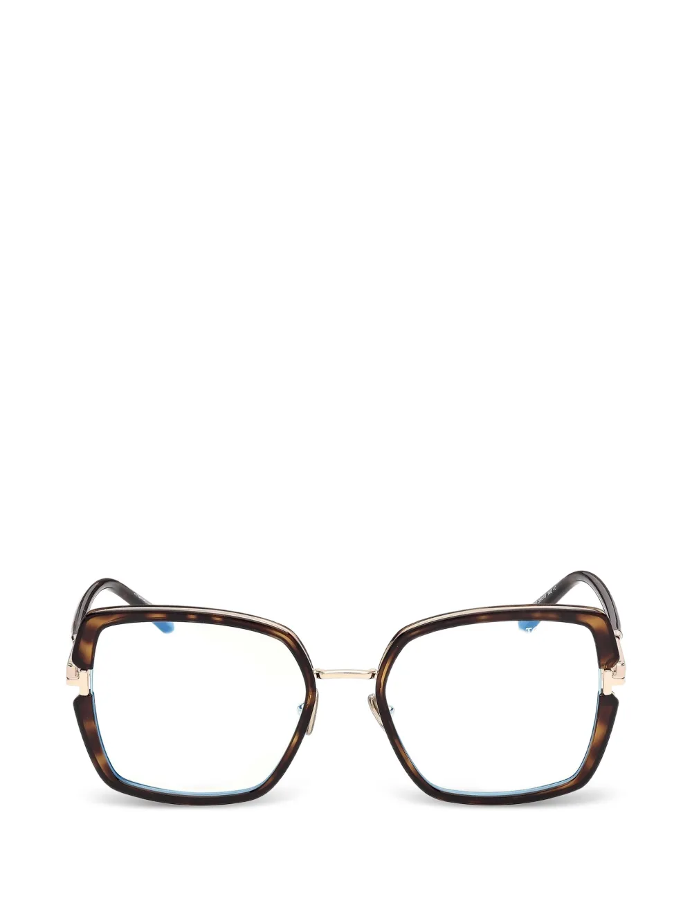 TOM FORD Eyewear tortoiseshell-effect square-frame glasses - Marrone