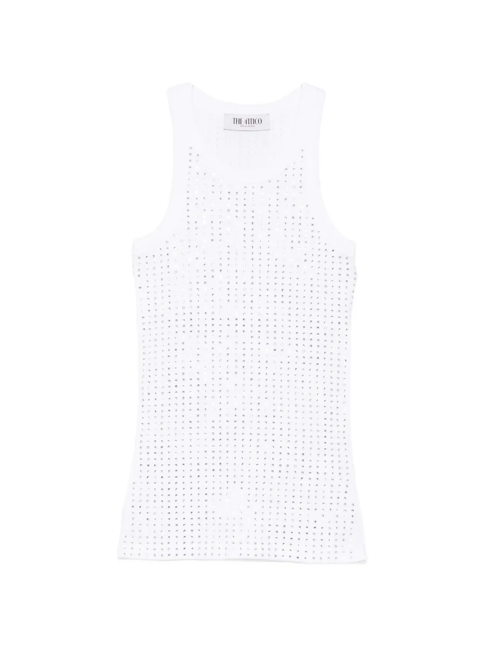 The Attico rhinestone-embellished tank top - Bianco