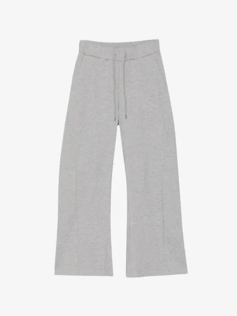Attachment veloup jersey 3D track wide-leg pants