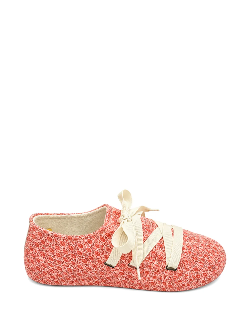 RIEN STUDIO lace-up patterned ballet flats - Rosso
