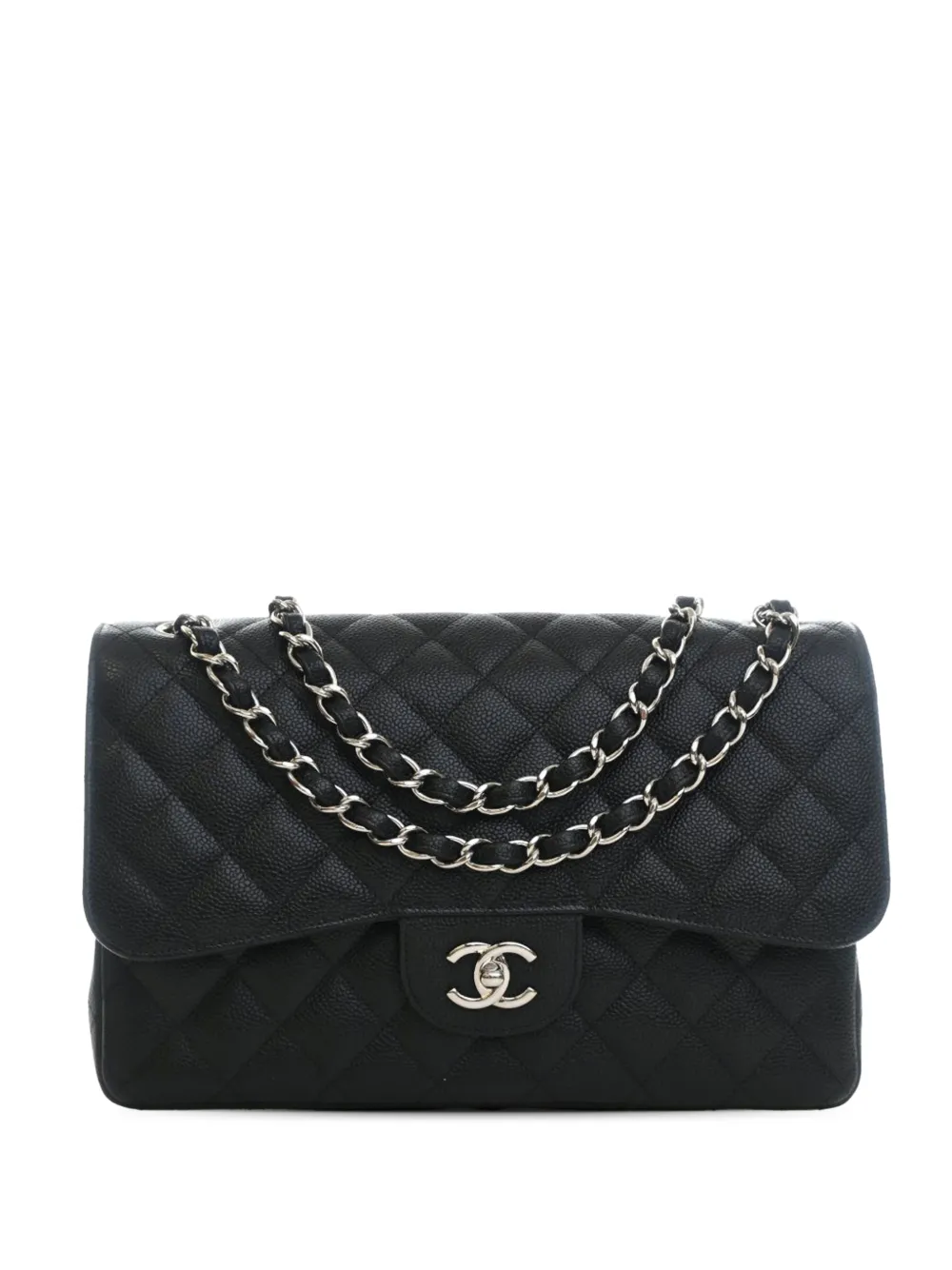 CHANEL Pre-Owned 2013-2014 Jumbo Classic Caviar Double Flap shoulder bag - Black
