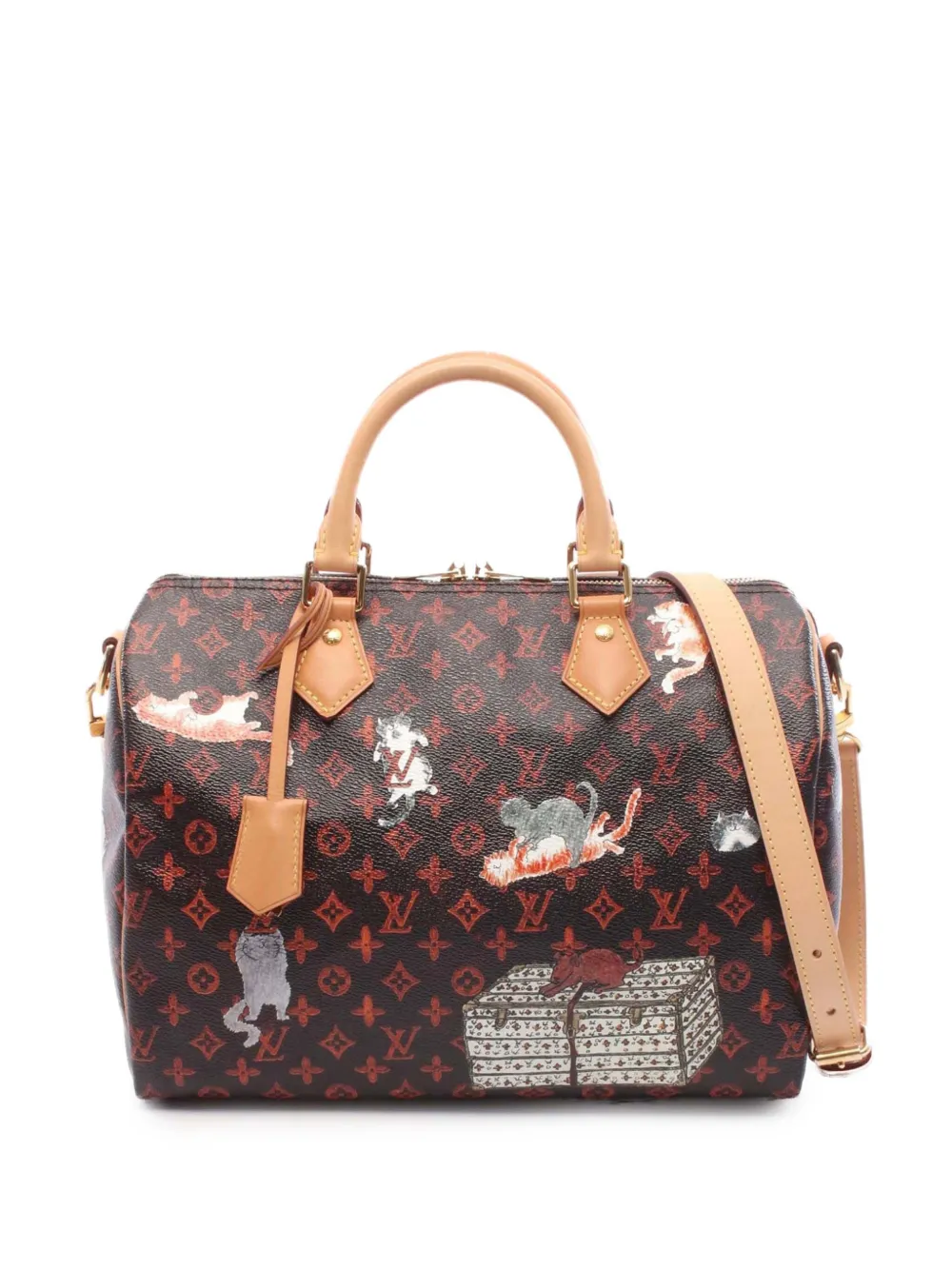 Louis Vuitton Pre-Owned 2018 Grace Coddington Catogram Speedy Bandouliere 30 boston bag - Marrone