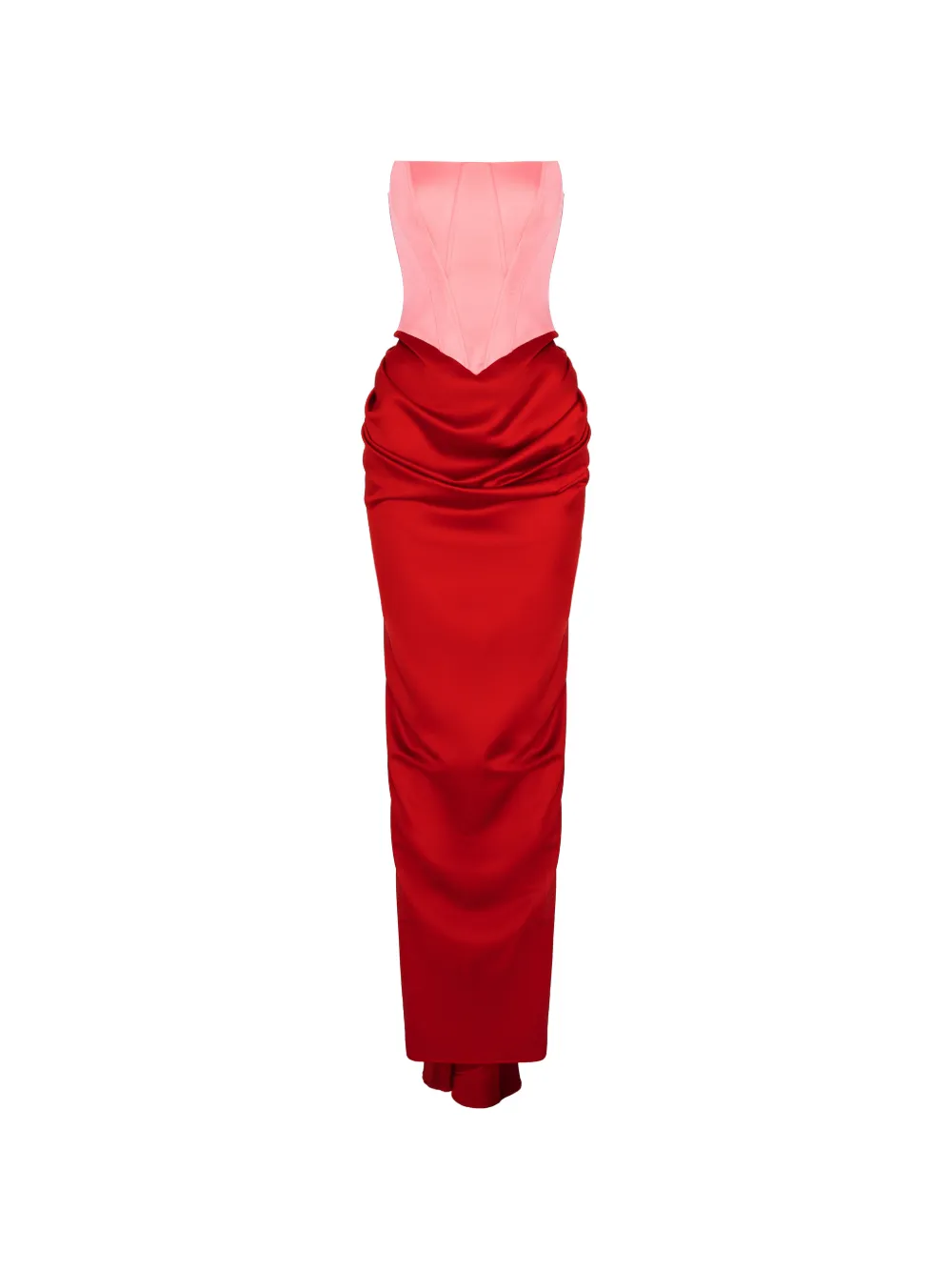 V:PM ATELIER Flavia corset-style draped maxi dress - Red