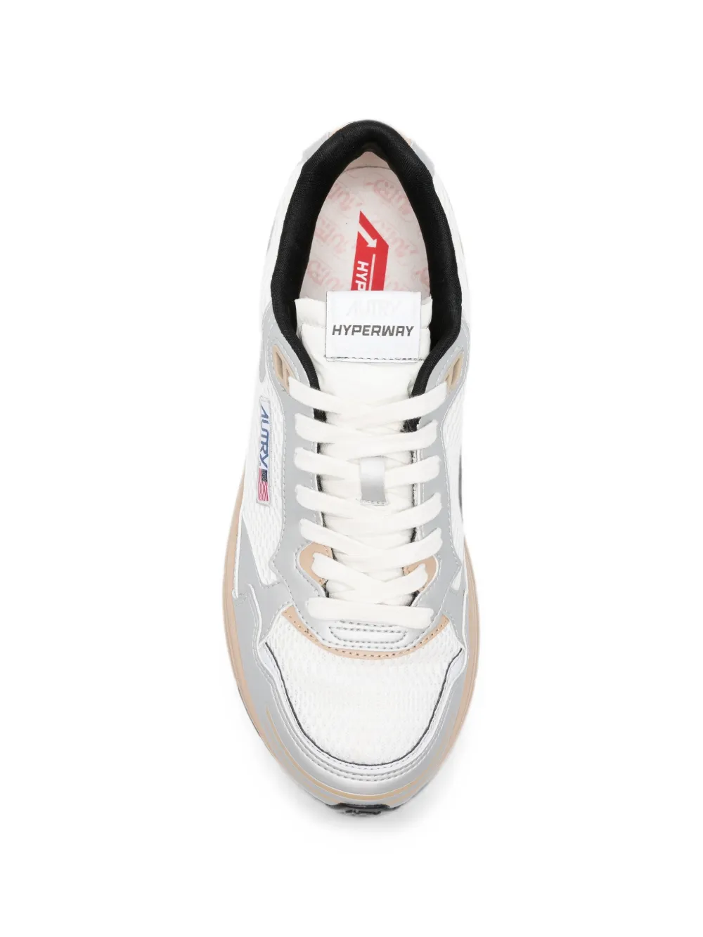 Autry Hyperway panelled leather sneakers Wit