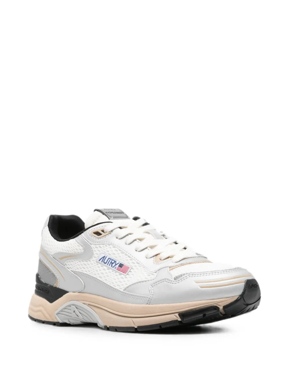 Autry Hyperway panelled leather sneakers Wit