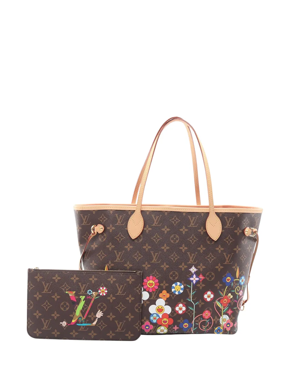 Louis Vuitton Pre-Owned 2010-2026 Takashi Murakami Monogram Superflat Floral Neverfull MM tote bag - Marrone