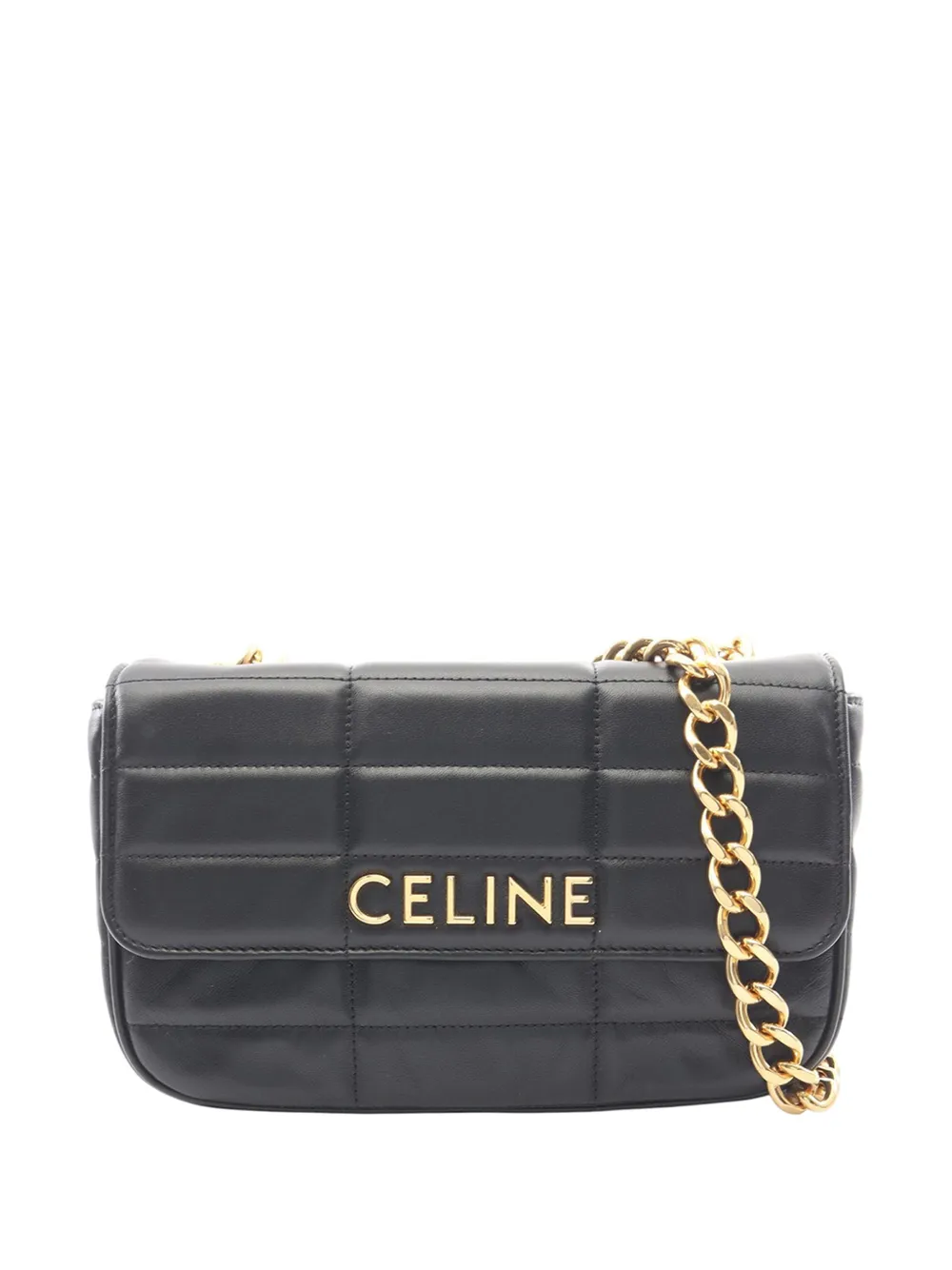 Celine Pre-Owned 2010-2026 Matelasse Goatskin Monochrome Chain shoulder bag - Nero